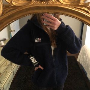 NWT NBA sherpa zip up hoodie